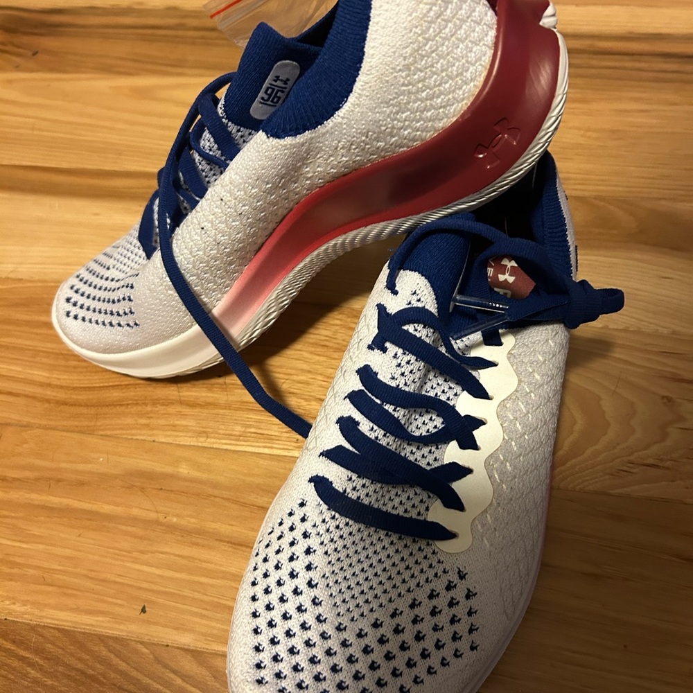 Under Armour White and Blue Athletic Shoes
